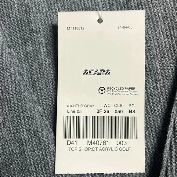 NWT 90s vintage cardigan Sears David Taylor grandpa sweater size medium neutral - Picture 8 of 15